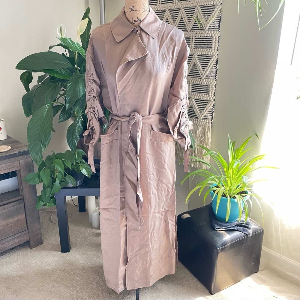 Cinq à Sept Aziza Duster Trench Coat Pewter XS/S NWT - Picture 13 of 16